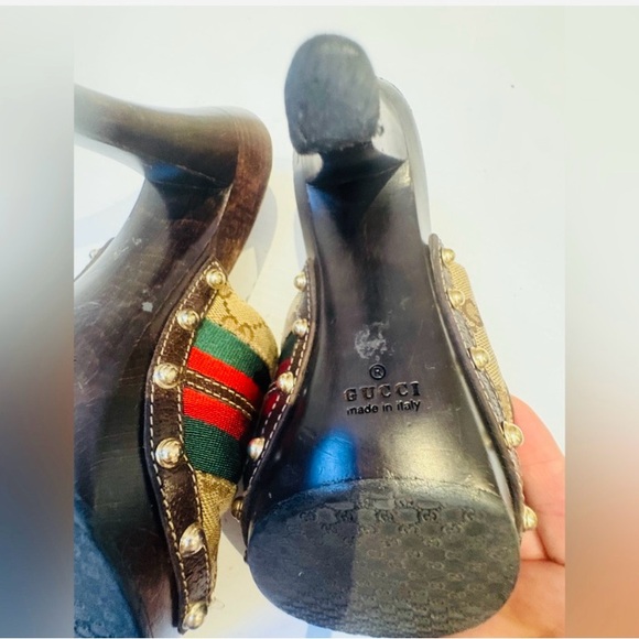 Gucci Monogram Icon Bit High Heel Clogs - Picture 10 of 15